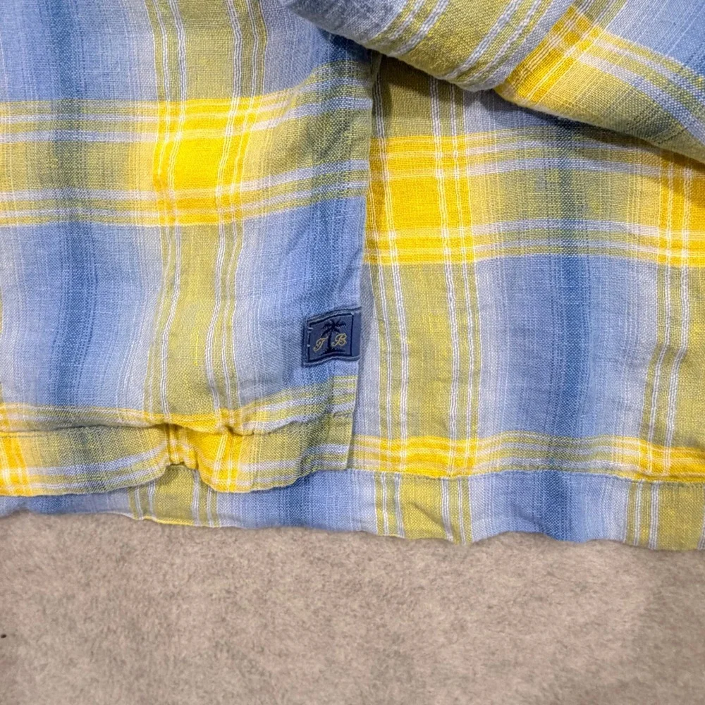 Tommy Bahama Button Down Shirt Mens‎ Large Blue Yellow Plaid 100% Linen - Picture 4 of 9